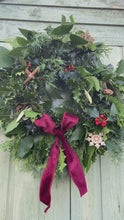 Load and play video in Gallery viewer, Large Red Bow Natural Wreath
